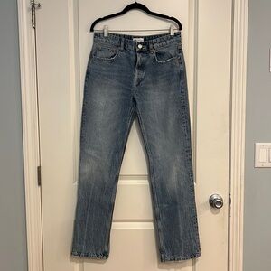 Zara size 8 high waist straight leg button fly jeans